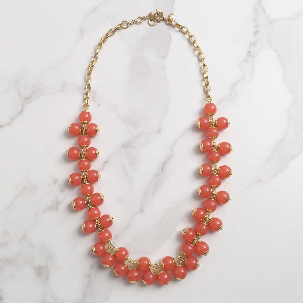 J. Crew cluster necklace in Coral